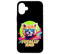 80s 90s Totally Rad Retro Vintage Red Panda Lover Coque pour iPhone 16 Plus