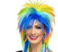 80's Multicolore Punk Perruque 1980s Mulet Accessoire Déguisement