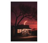 80s Neon Night Moon, Puzzle en Bois pour Adultes, 1000 PCS