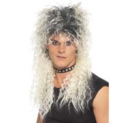 80s Rigide Rockeur Perruque Hommes Superstar Rock Star Mulet Déguisement Blond