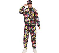 80s Sport Rétro Costume de Carnaval Veste Mode Fun Coloré Fête, Taille : 54 - 56 (XL) Couleur : Multicolore
