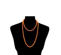 80s style 48in plastic neon orange bead necklace by wicked