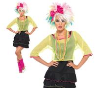 80s Tarte Pop Déguisement Fluo Rétro Madonna Cyndi Lauper Femmes UK 8-18