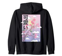 80s Tokyo Art Retro Otaku Japonais Fleur de cerisier Sakura Sweat à Capuche