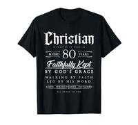 80th Birthday Christian Gift Idea Blessed 80 Years Old T-Shirt