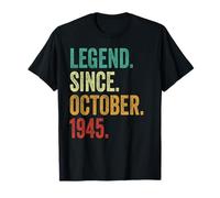 80th Birthday Gifts for Men Women Awesome Since October 1945 T-Shirt
