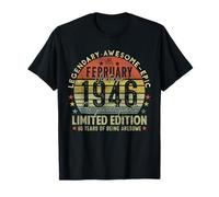 80th Birthday Legends February 1996 Vintage 80 Years Old T-Shirt
