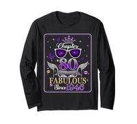 80th Birthday Queen Chapter 80 Fabulous Since 1946 Women Manche Longue