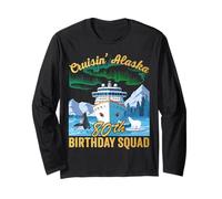 80th Birthday Squad Cruisin' Alaska Matching Fun Cruise Trip Manche Longue