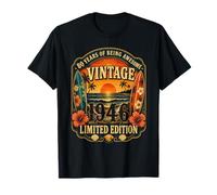 80th Birthday Tropical Vintage 1946 80 Years Old Men Women T-Shirt