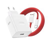 80W Chargeur avec Câble de Charge USB-C 1 Mètre | Chargeur Mural Chargeur Rapide SuperVooc Warp Chargeur Compatible avec Oneplus 13 12 12R 11 10 Pro