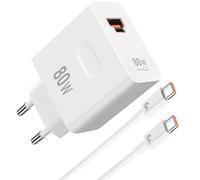 80W Chargeur et Câble USB C pour Honor 400 5G, Supercharge Adaptateur Chargeur avec 6A Type C Câble 1 mètre Charge Rapide pour Honor X70 X60 GT Magic6 Pro 6 RSR Magic 7 Lite V3 Tablette Huawei MatePad