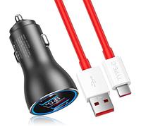 80W pour Supervooc Allume Cigare pour Oneplus 13R/10 Pro/Nord 5 4 3 2T CE5, Allume Cigare USB et Câble USB C 1M, 2 Ports Chargeur Voiture Charge Rapide pour OPPO Find X9 X8 X5 Reno 14F 13F 12F A80 A40