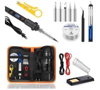 80W Soldering Iron Kit Adjustable Temperature 180°C-500°C LCD Display On/Off Switch 5 Soldering Nozzles