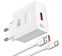 80W USB Chargeur Rapide avec 6A Câble USB C 1m pour Honor 600 Pro Magic V6 | 80W pour Super-Charge Chargeur pour Honor Magic7 7Pro Magic7 Lite pour Honor 90 400/200 Lite 200 Pro X9d X8b X8d Pad X8a X9