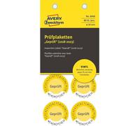80x Plaques de contrôle Testé 2018-2023 30mm Vinyle jaune