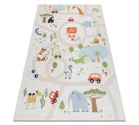 80x150 Cm Tapis Lavable Bambino 1165 Zoo Pour Les Enfants Antidérapant - Beige