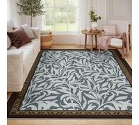 80x150 Tapis Salon Feuille Saule Lavable Machine