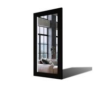 80x200 Miroir vertical avec éclairage LED et cadre en bois PLDR225 Chêne Noir Finition effet vieux cadre