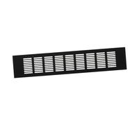 80x400mm Grille d'Aération Noire - Grille de Ventilation en Aluminium - Grille de Meuble pour Porte, Armoire, Radiateur