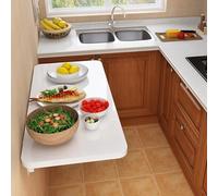 80x40cm Bureau Pliant Mural, Table Murale Rabattable En Bois, Bureau Flottant Pliable, Table Murale À Abattant Cuisine, Tablette Murale Rabattable Pour Salon Salle Bureau ÉTude(120x40cm/48x16in)