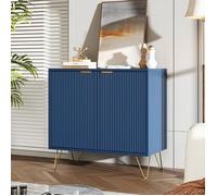 80x40x78cm Buffet moderne bleu, enfilade avec 2 portes, poignées et base en métal, adapté à la salle à manger, au salon, chambre