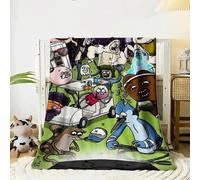 (80x60in 200x150cm)1pc Regular Show Flannel Blanket - Vibrant Cartoon Character Design, Soft & Warm All-Season Comfort for Sofa, Bed, Offic-QAFGH215