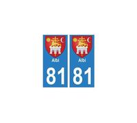 81 Albi blason autocollant plaque stickers ville - Angles : arrondis
