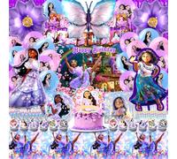 81 Pcs Encanto Anniversaire Deco, Encanto Decoration Ballon, Encanto Ballon, Encanto Party, Encanto Toile De Fond, Nappe Encanto, Encanto Vaisselle, Kit Anniversaire Encanto, Deco Gâteau Encanto