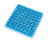 81 Pièces Salle De Bain parfumée Fleur Bain Corps Savon Pétales De Rose en boîte-Cadeau, Savon Rose Fleur, Ours Décoration de Mariage Cadeau Saint Valentin Fête des Mères Rouge. (Sky Blue)