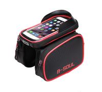 81040 Rouge - Sac De Téléphone Portable De Vélo À Écran Tactile, Sac De Cyclisme À Double Pochette Pour Sac Avant De Vélo Imperméable, Accessoire