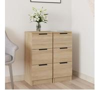 811158 vidaXL Buffets 2 pcs Chêne Sonoma 30x30x70 cm Bois d'ingénierie