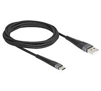 81122 Câble USB 2.0 USB Mâle A,USB C Mâle 2m Noir Métal DELOCK