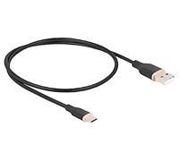81225 Câble USB 2.0 USB A prise,USB C prise doré 0,5m noir 480Mbps DELOCK