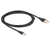 81227 Câble USB 2.0 USB A prise,USB C prise doré 2,5m noir 480Mbps DELOCK