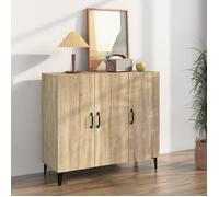 Buffet Chêne Fumé 90x34x80 cm Bois d'Ingénierie Armoire de Rangement vidaXL