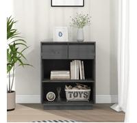 813836 vidaXL Armoire console Gris 60x34x75 cm Bois de pin solide