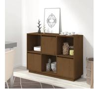 814357 vidaXL Buffet Marron miel 110.5x35x80 cm Bois massif de pin