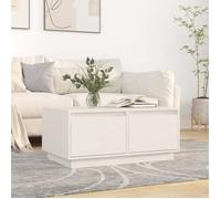 Vidaxl Table Basse Blanc 80x50x35 Cm Bois Massif De Pin Blanc
