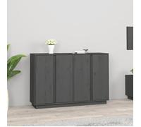 814496 vidaXL Buffet Gris 120x35x80 cm Bois massif de pin