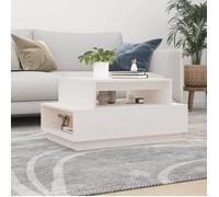 814515 vidaXL Table basse Blanc 80x55x40 5 cm Bois massif de pin