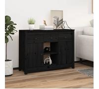 814553 vidaXL Buffet Noir 100x35x74,5 cm Bois massif de pin