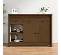 Buffet Marron Miel 100x35x74 cm Bois Massif de Pin Armoire Rangement vidaXL