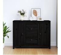 814568 vidaXL Buffet Noir 100x35x74 cm Bois massif de pin