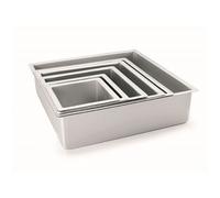 IBILI Moule carré extra profond 815215 (aluminium anodisé, 15 x 15 x 10 cm)
