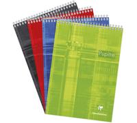 8152c Un Bloc Pupitre À Spirale En-Tête-A4 21x29,7 Cm-160 Pages Détachables Petits Carreaux-Papier Blanc 90 G-Couverture Carte Pelliculée Couleur Aléatoire