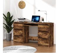 815438 vidaXL Bureau Chêne fumé 140x50x77 cm Bois d'ingénierie
