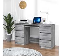 vidaXL Bureau Sonoma - 140 x 50 x 77 cm - Bois d'ingénierie - Gris
