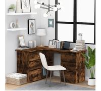 815441 vidaXL Bureau d'angle Chêne fumé 145x100x76 cm Bois d'ingénierie