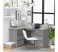 815442 vidaXL Bureau d'angle Sonoma gris 145x100x76 cm Bois d'ingénierie